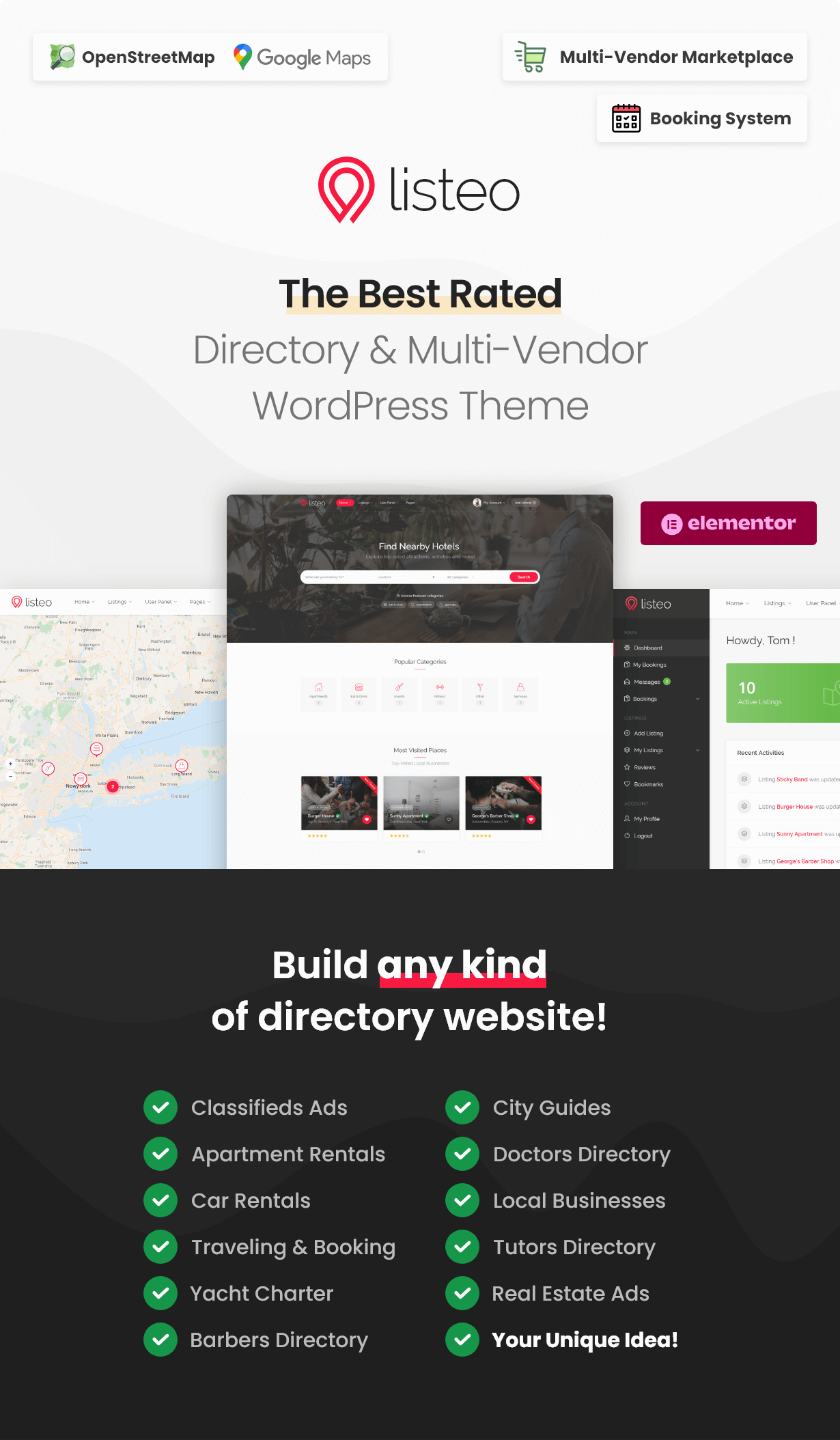 LISTEO - BEST DIRECTORY &AMP; LISTINGS WITH BOOKING WORDPRESS THEME