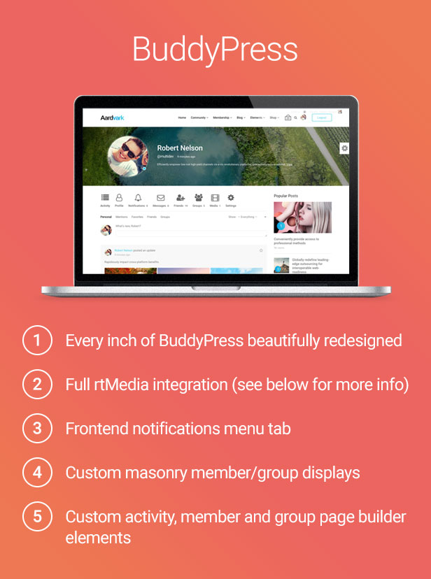 AARDVARK - BUDDYPRESS, MEMBERSHIP &AMP; COMMUNITY THEME