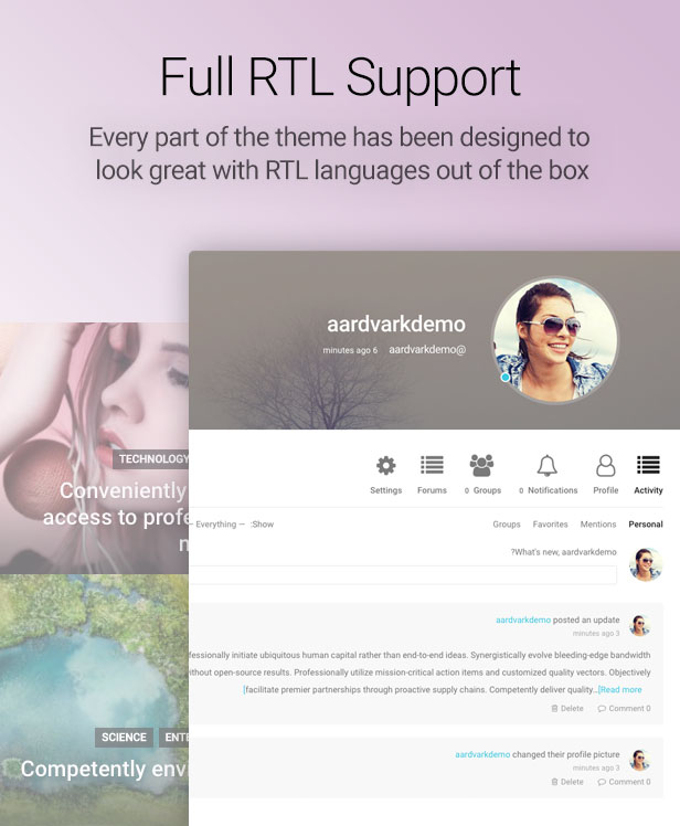 AARDVARK - BUDDYPRESS, MEMBERSHIP &AMP; COMMUNITY THEME