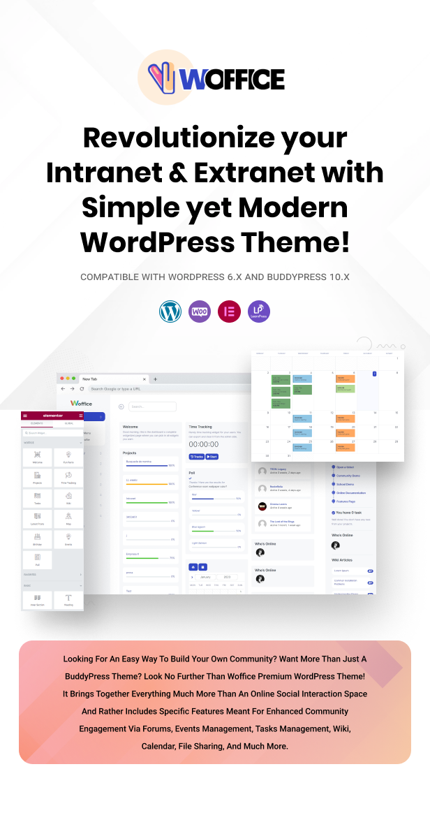 WOFFICE - INTRANET, EXTRANET AND PROJECT MANAGEMENT WORDPRESS THEME