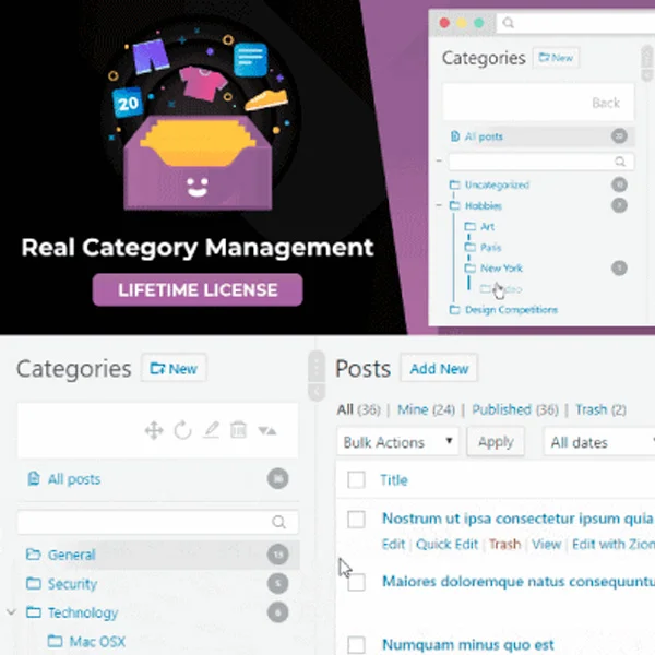 WordPress Real Category Management